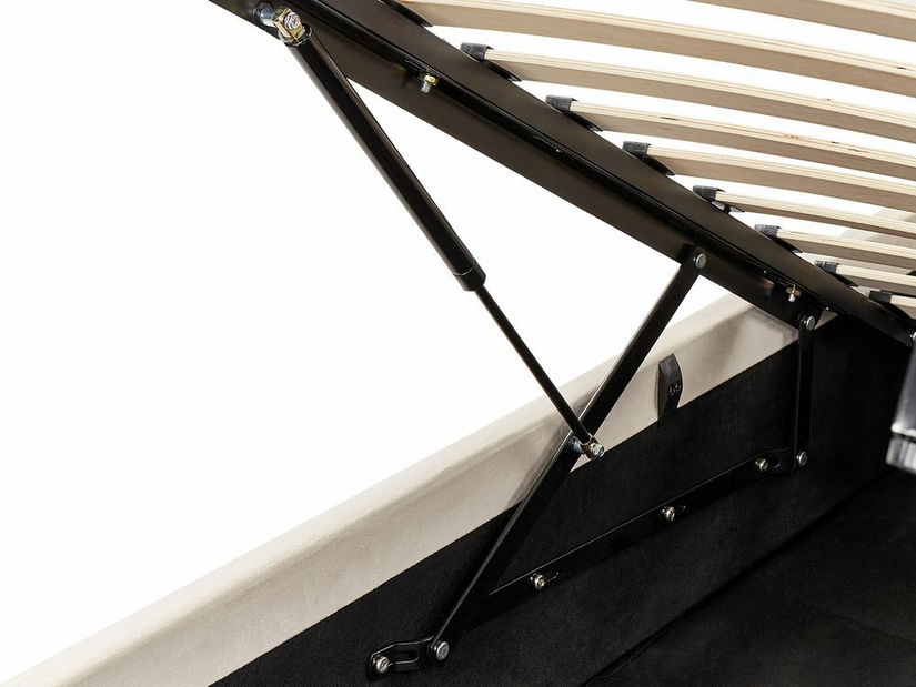 Pat matrimonial 140 cm Belize (bej) (cu somieră) (cu sp. depozitare)