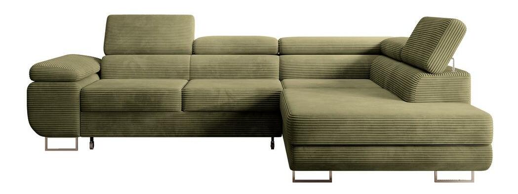 Sarokkanapé Stiletto (J) (oliva + ezüst)