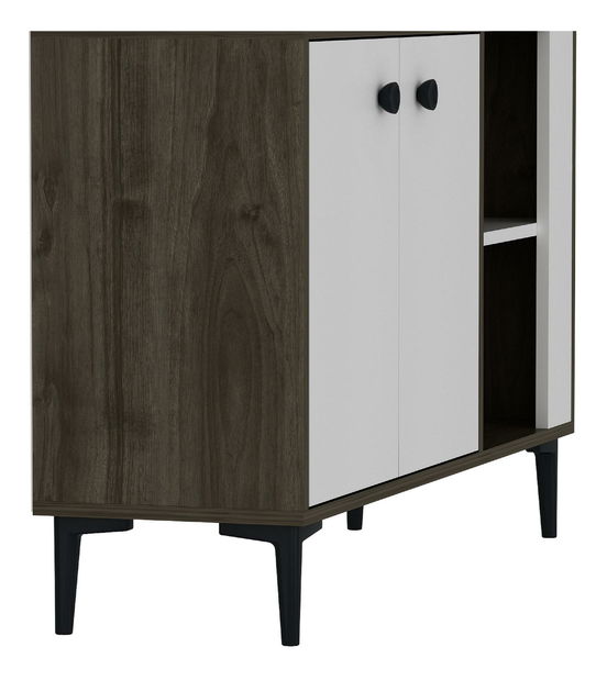 Konzolový stolík Samove 2 (orech + biela) 