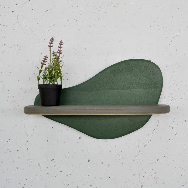 Fali polc Mehehe (sötétzöld + szürke)