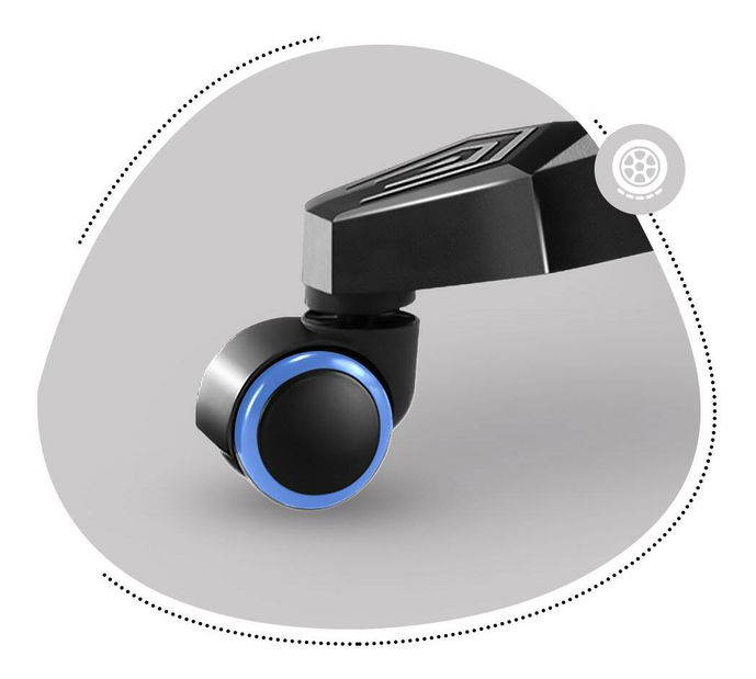 Scaun gaming pentru copii Rover 6 (alb + albastru)