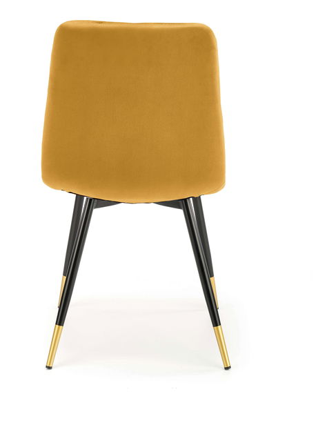 Blagovaonska stolica Kallan (boja senfa + crna + zlatna)