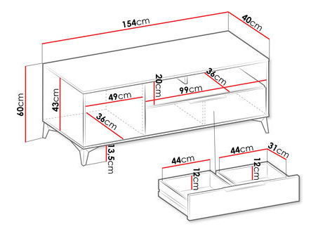 TV stolić/ormarić Semprum 1D1SZ (pješčano bež)