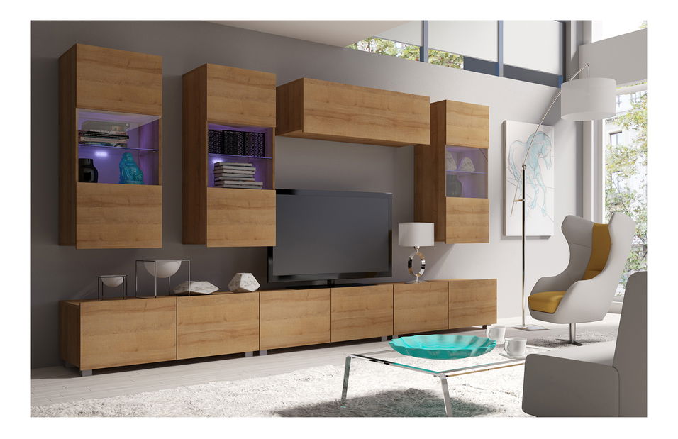 Set za dnevni boravak Calabria C11 (hrast zlatni) (bez rasvjete)