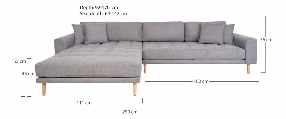 Rohová sedacia súprava (L) Lvaveriaora (svetlosivá)