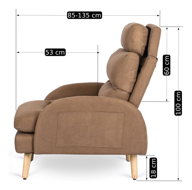 Pozícionáló fotel Hondurenas (barna) (zsámollyal)