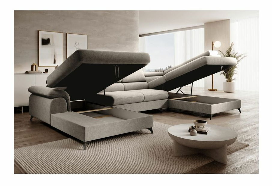 Colțar în formă de U Coly (bej) (cu sp. depozitare) (P)