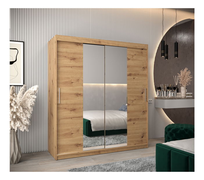 Ruhásszekrény 180 cm Toki 1 (artisan tölgy + artisan tölgy)