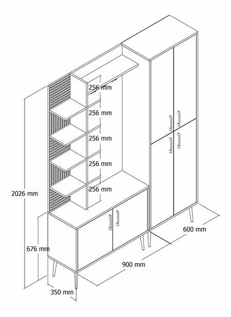 Előszoba fal Valery 3 (fehér + arany)
