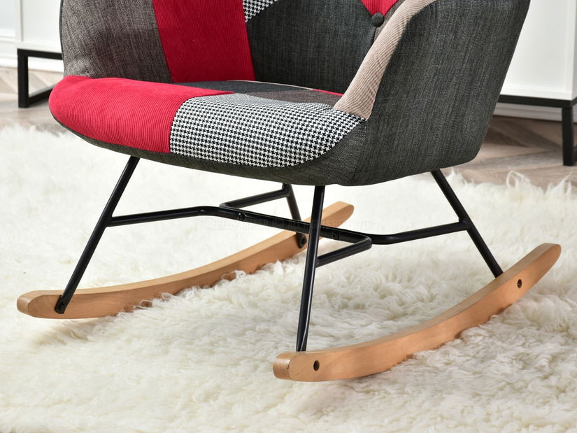 Fotelja Sibyla (patchwork + crna bukva)