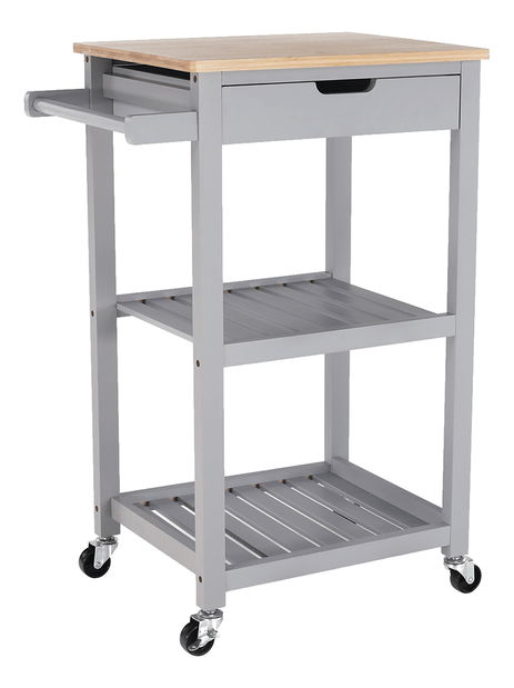 Cărucior servire Alba (gri + natural)