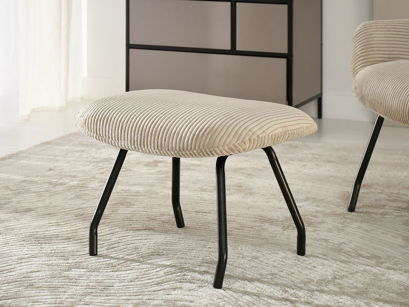 Relaxačné kreslo Condorin (piesková + čierna) (s podnožkou)