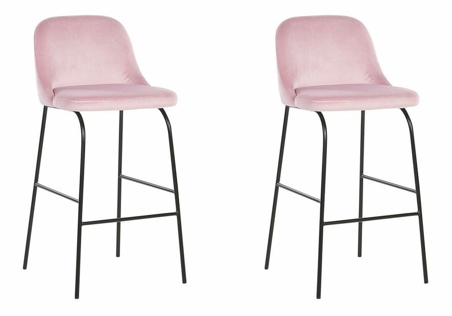 Set 2 ks. barových stoličiek NEKKE (ružová)