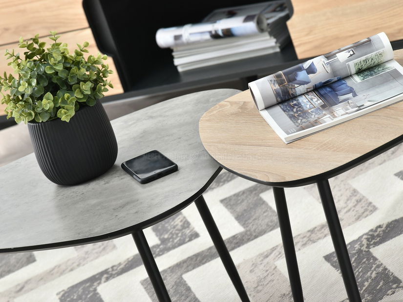 Dohányzóasztal Rossi Zest Xl (szonoma + fekete)