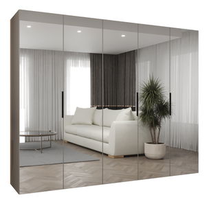 Šatníková skriňa 250 cm Mirabella 3 (kašmír + čierna)