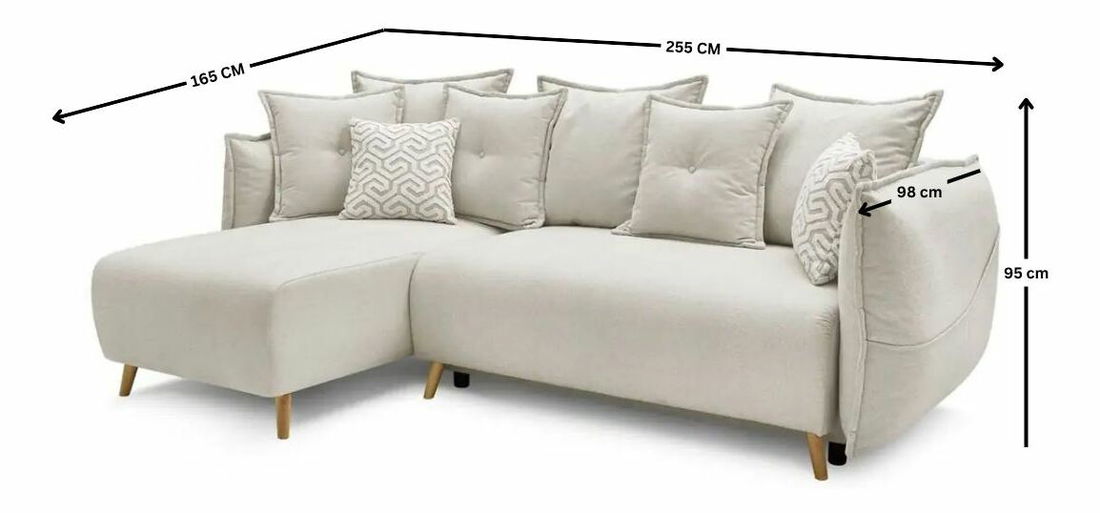 Rohová sedačka Puffyna (krémová) (P)