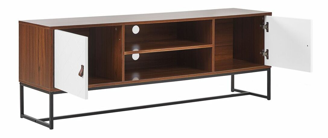 Masă TV/ Comodă NAVVEA (lemn închis + alb)