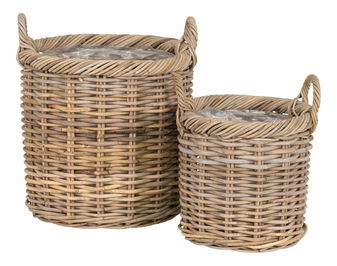 Set de 2 ghivece de flori din răchită Giselia (natural)