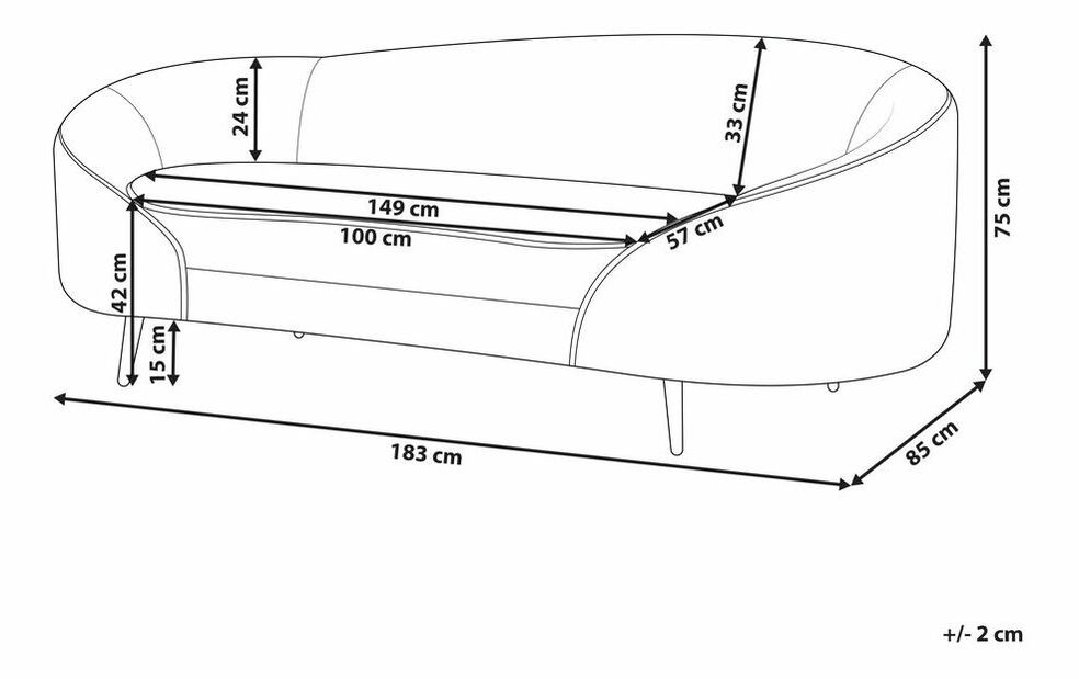 Háromszemélyes kanapé Samella (rózsaszín) 