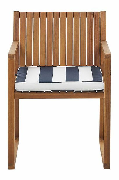 Záhradná jedálenská sada SASAN (svetlohnedá) (modré podsedáky) (pre 8 osôb)