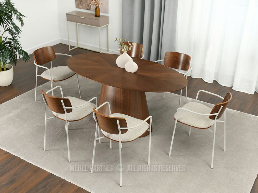 Stolička Február (orech + sivá)