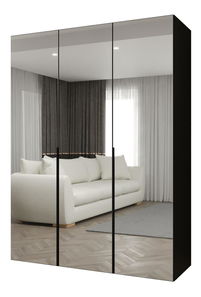 Ormar za garderobu 150 cm Alice 3 (crna + crna)