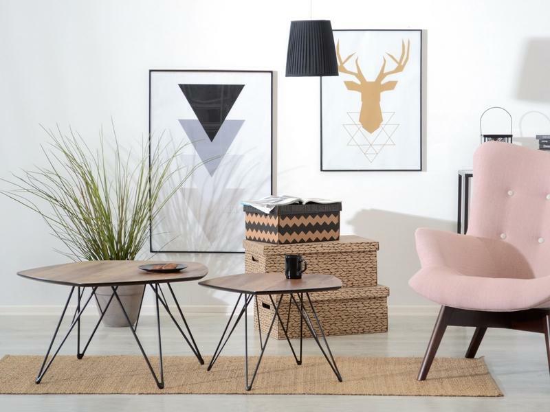 Dohányzóasztal Petal Xl (dió + fekete)