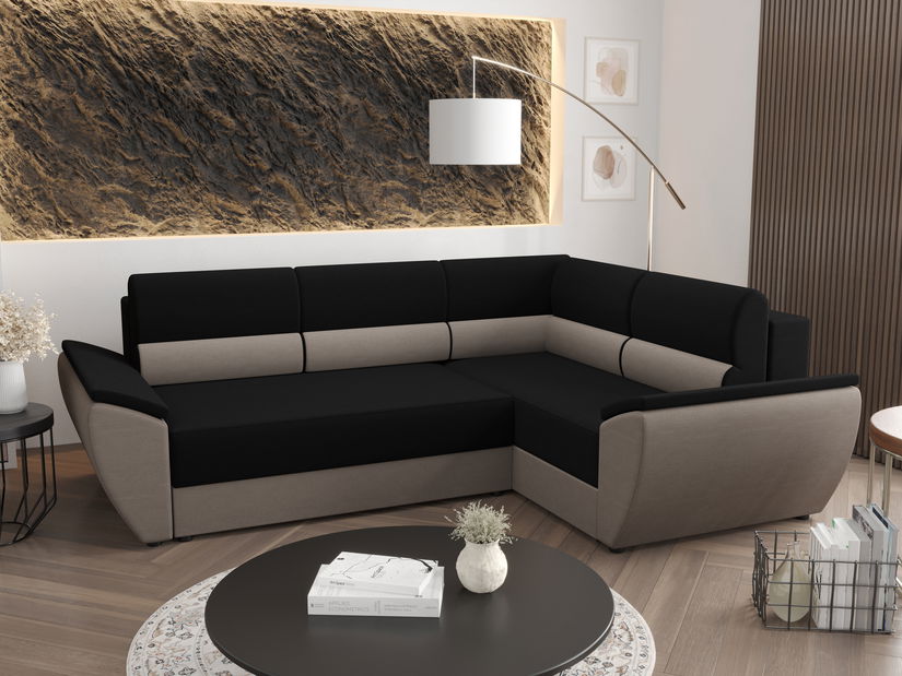 Kutna garnitura Radiant Plus (crna + siva) (D)