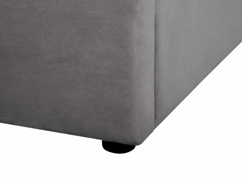 Pat matrimonial 160 cm LUBECK (poliester) (gri) (cu somieră) *vânzare stoc