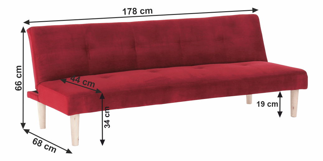 Canapea extensibilă Adil (Bordo)