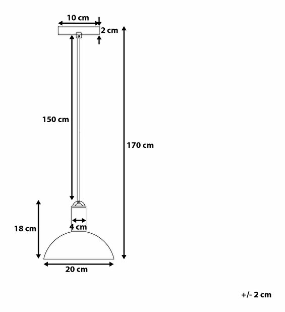 Závesná lampa Tonga (svetlosivá)