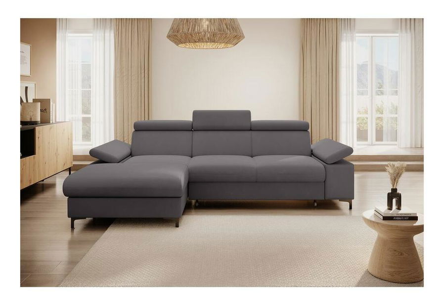 Sarokkanapé Miles (B) (szürke + fekete) 