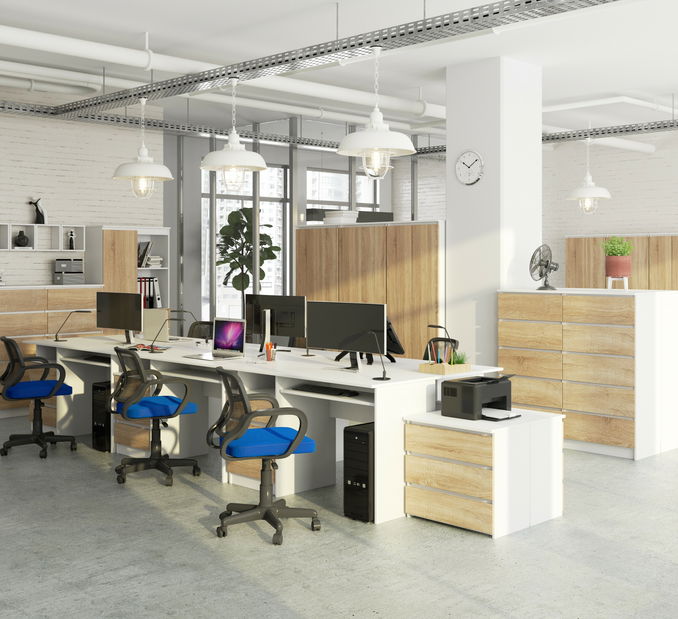 PC stolík Bronte (biela + dub sonoma)