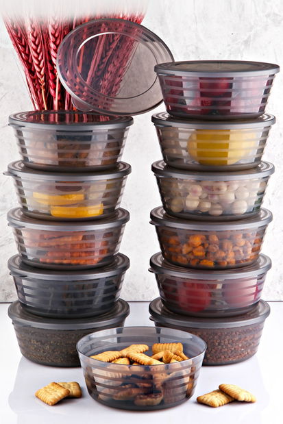 Set recipiente alimente (12 buc.) Yuka (antracit)