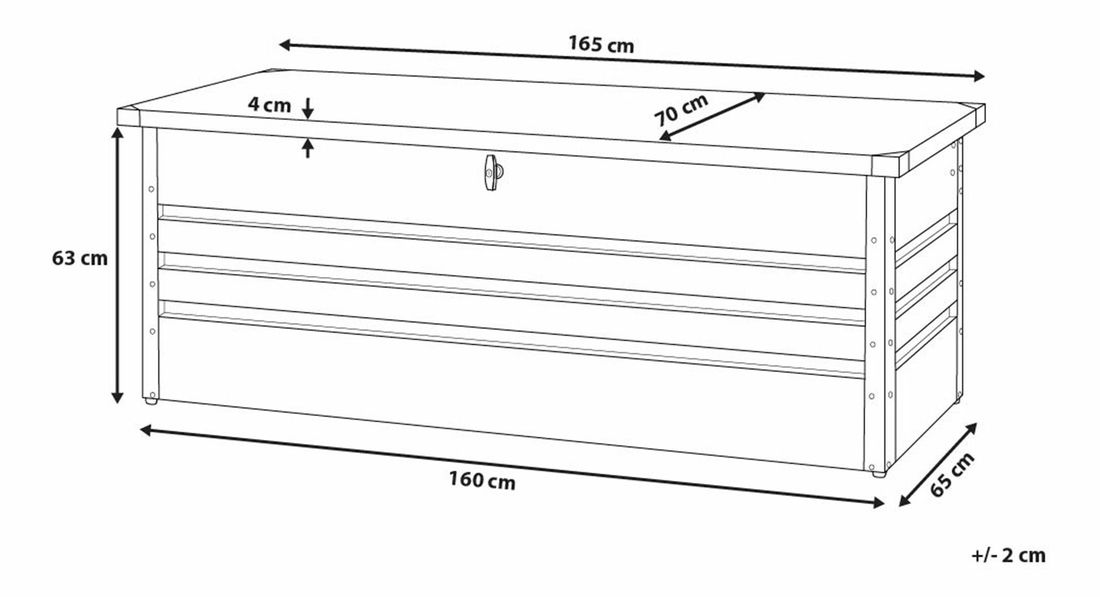 Tároló doboz 165x70cm Ceroso (grafit) 