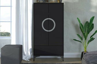Komód Evenna (magasfényű fekete) (magas)