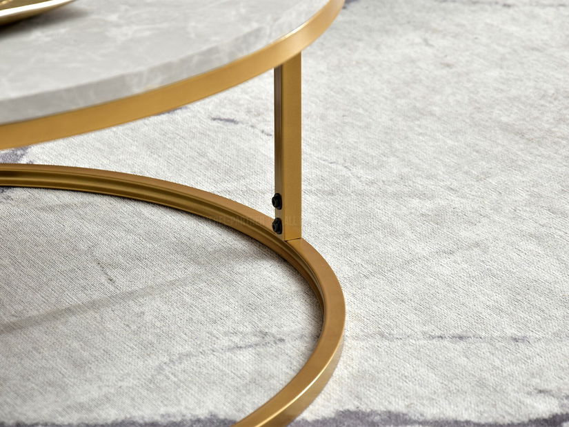 Măsuță de cafea Kolja Stolik Xl (marmură gri + auriu)