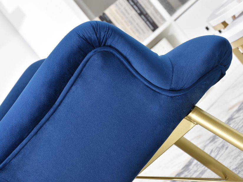 Relaxačné kreslo Dawntawn (tmavomodrá + zlatá)