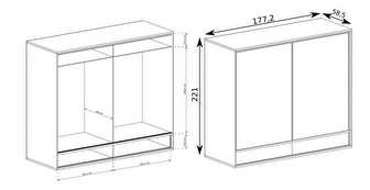 Ruhásszekrény Milley 19 (hikora)
