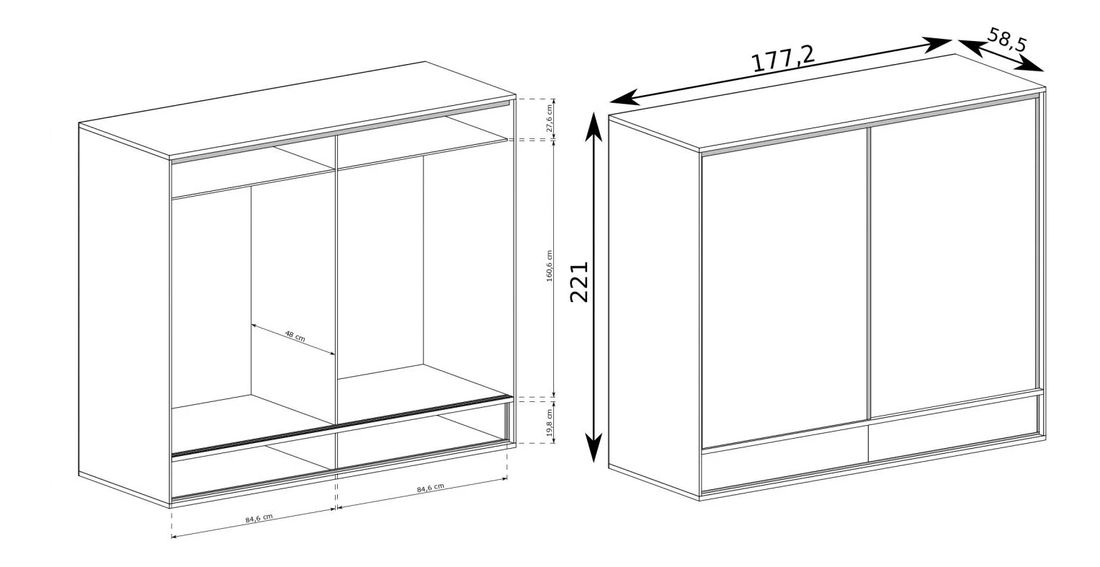Šatníková skriňa Milley 19 (hikora)