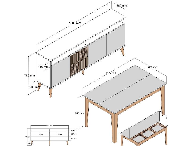 Mobilier living Milhouse (Alb)