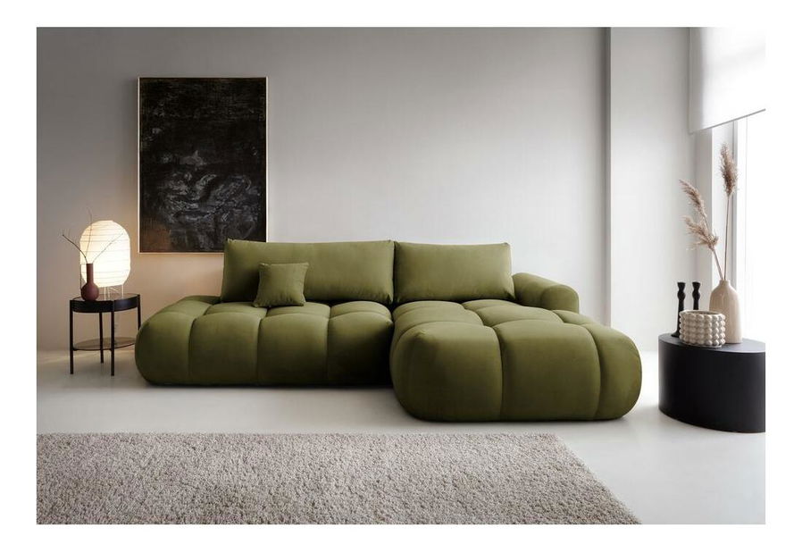 Sarokkanapé Ombre (J) (oliva + fekete)