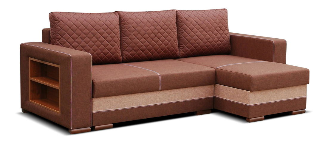 Rohová sedačka Rivea (hnedá + svetlohnedá) (P)