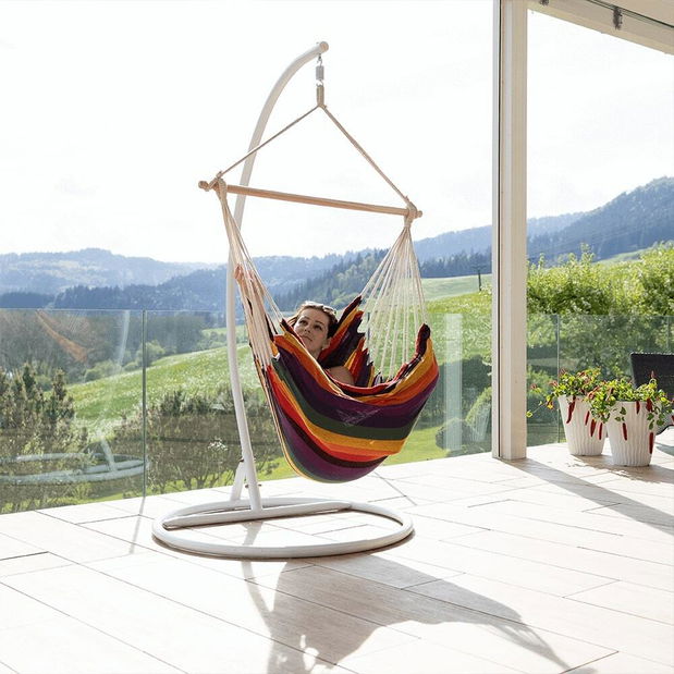 Felakasztható hintafotel Gilda (fehér + csíkosminta)