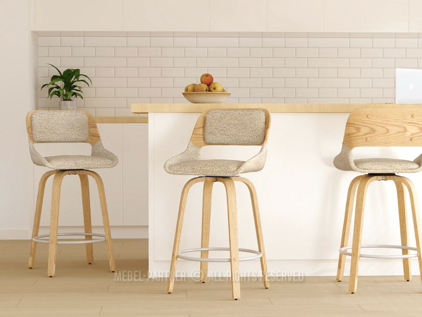 Scaun bar CH61 (bej + gri)