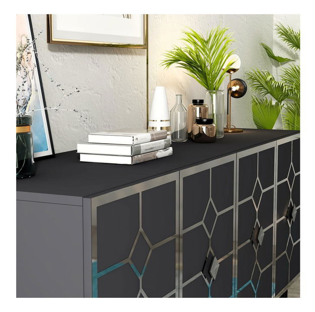 Szekrény Pivuti (antracit + ezüst) 