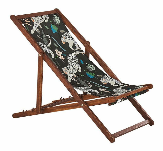 Set 2 ks záhradných lehátok s náhradnými poťahmi Antio (tmavé drevo)