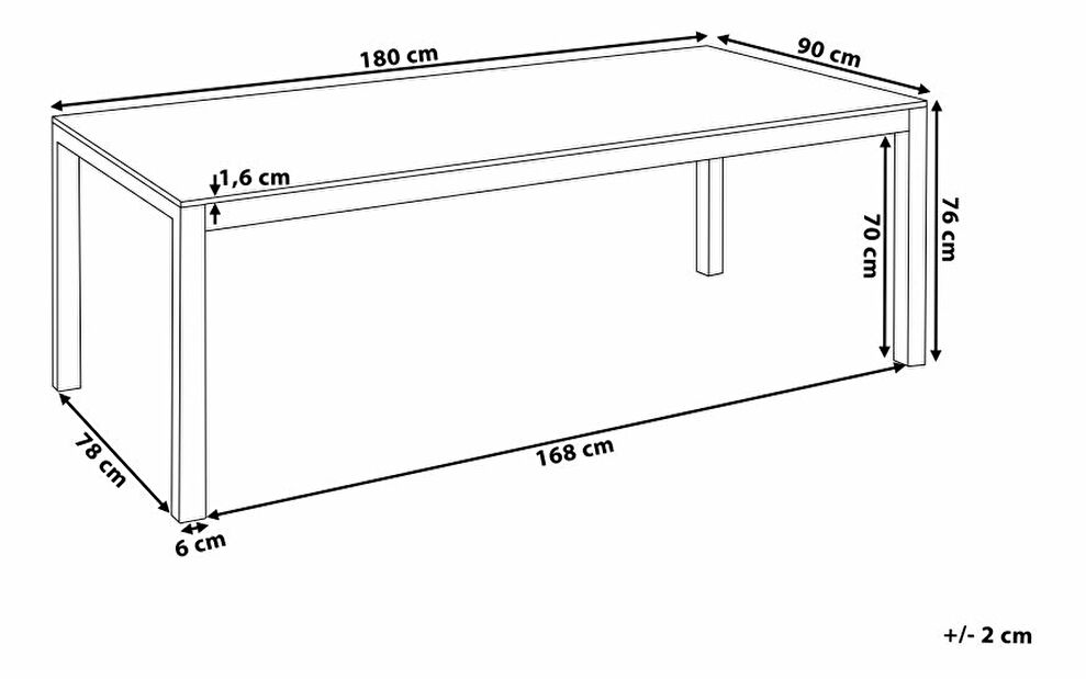 Set de masă pentru grădină Grosso (gri + grafit) (scaune albe) (ca și întreg) (pentru 6 persoane) (granit)