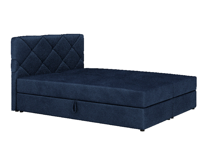 Kontinentálna posteľ 140x200 cm Karum Comfort (tmavomodrá) (s roštom a matracom)