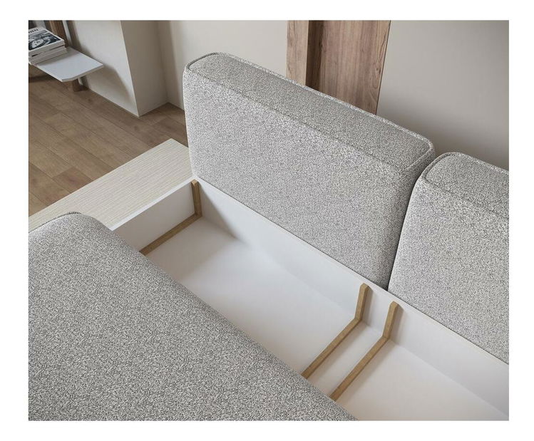 Canapea trei locuri Lesanna (gri deschis + negru)